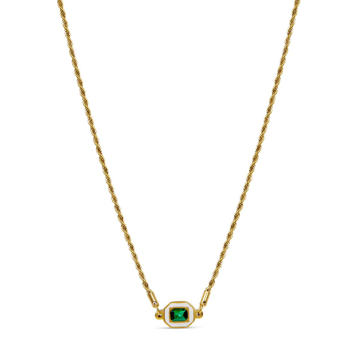 Colar Aura Esmeralda Banhado em Ouro 18K - Murano Joias