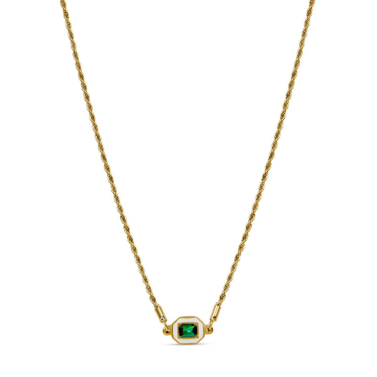 Colar Aura Esmeralda Banhado em Ouro 18K - Murano Joias