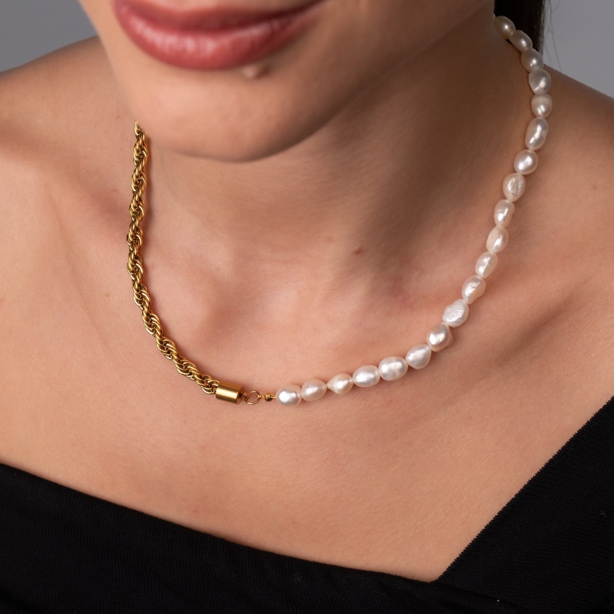 Colar Baiano Com Pérolas Banhado em Ouro 18k - Murano Joias