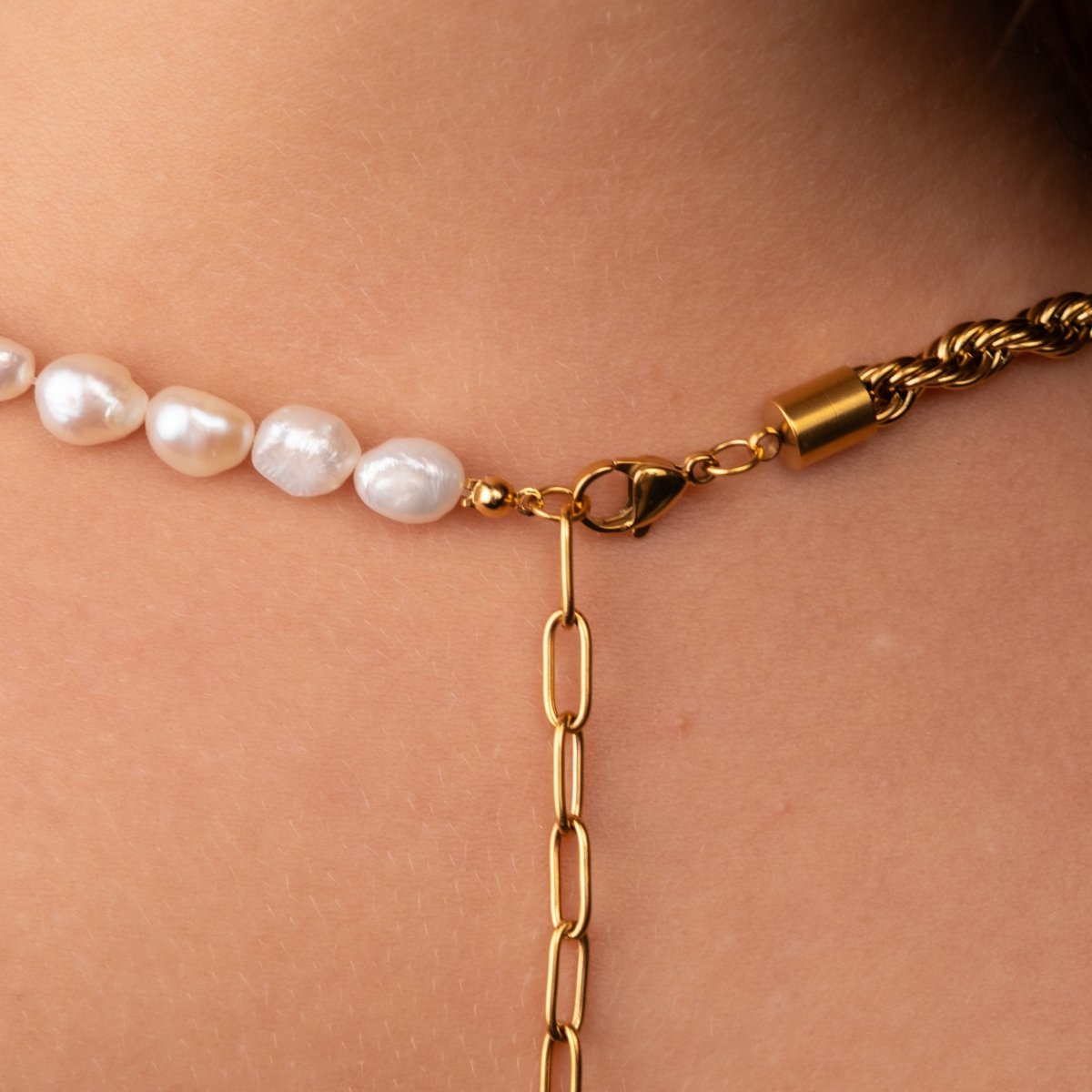 Colar Baiano Com Pérolas Banhado em Ouro 18k - Murano Joias