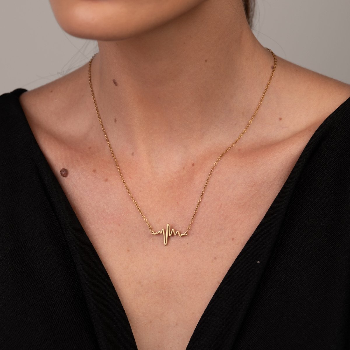 Colar Batimentos Life Pingente Banhado em Ouro 18K - Murano Joias