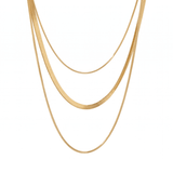 Colar Celina Trio Camadas Malha Banhado em Ouro 18K - Murano Joias