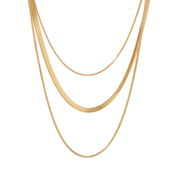 Colar Celina Trio Camadas Malha Banhado em Ouro 18K - Murano Joias