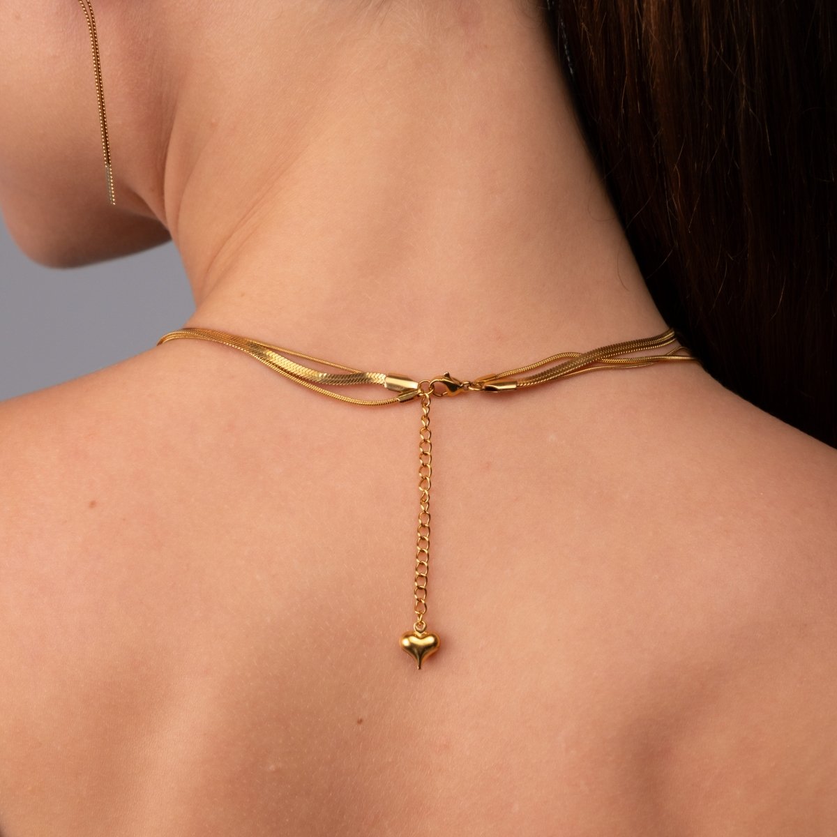 Colar Celina Trio Camadas Malha Banhado em Ouro 18K - Murano Joias