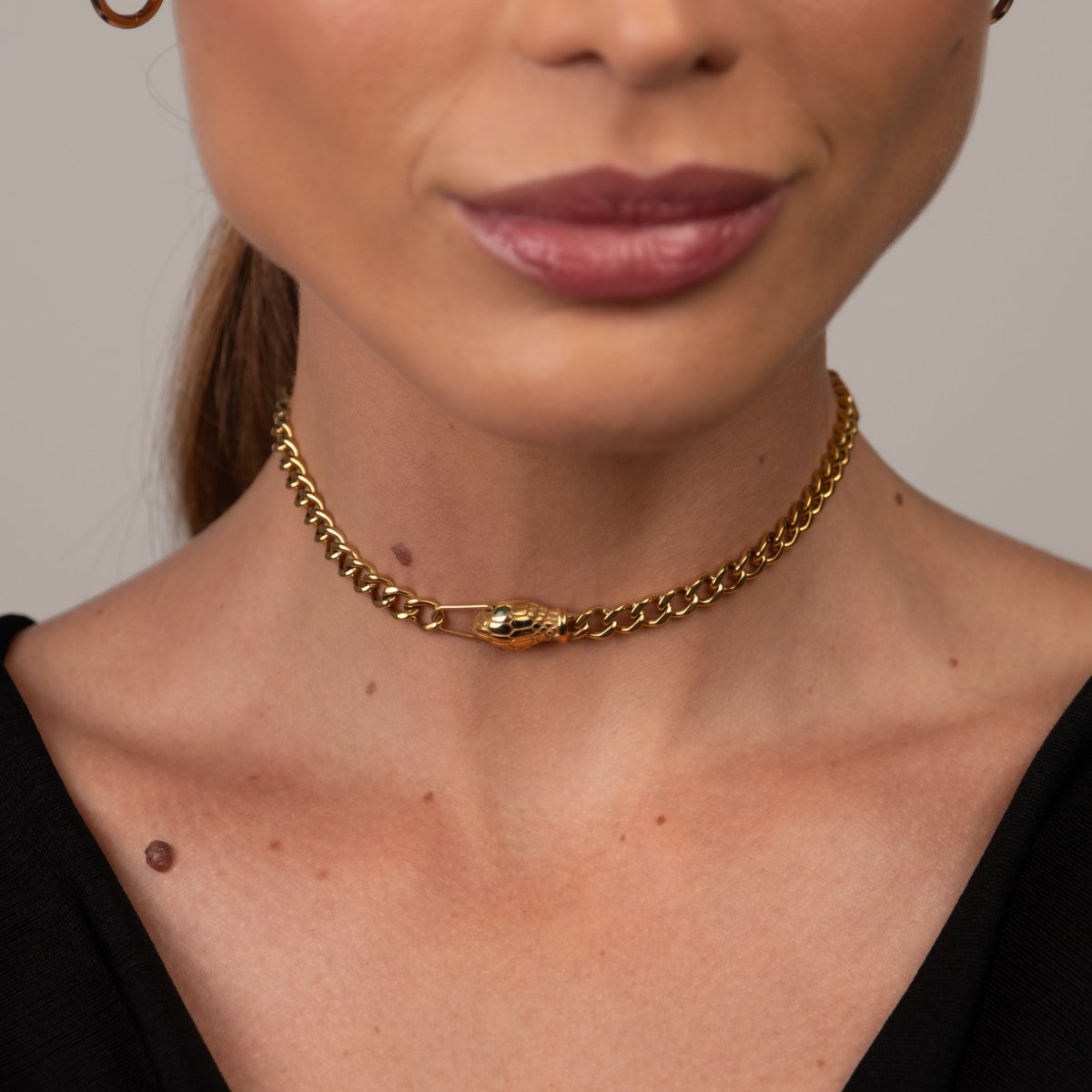Colar Choker Serpente Banhado em Ouro 18K - Murano Joias