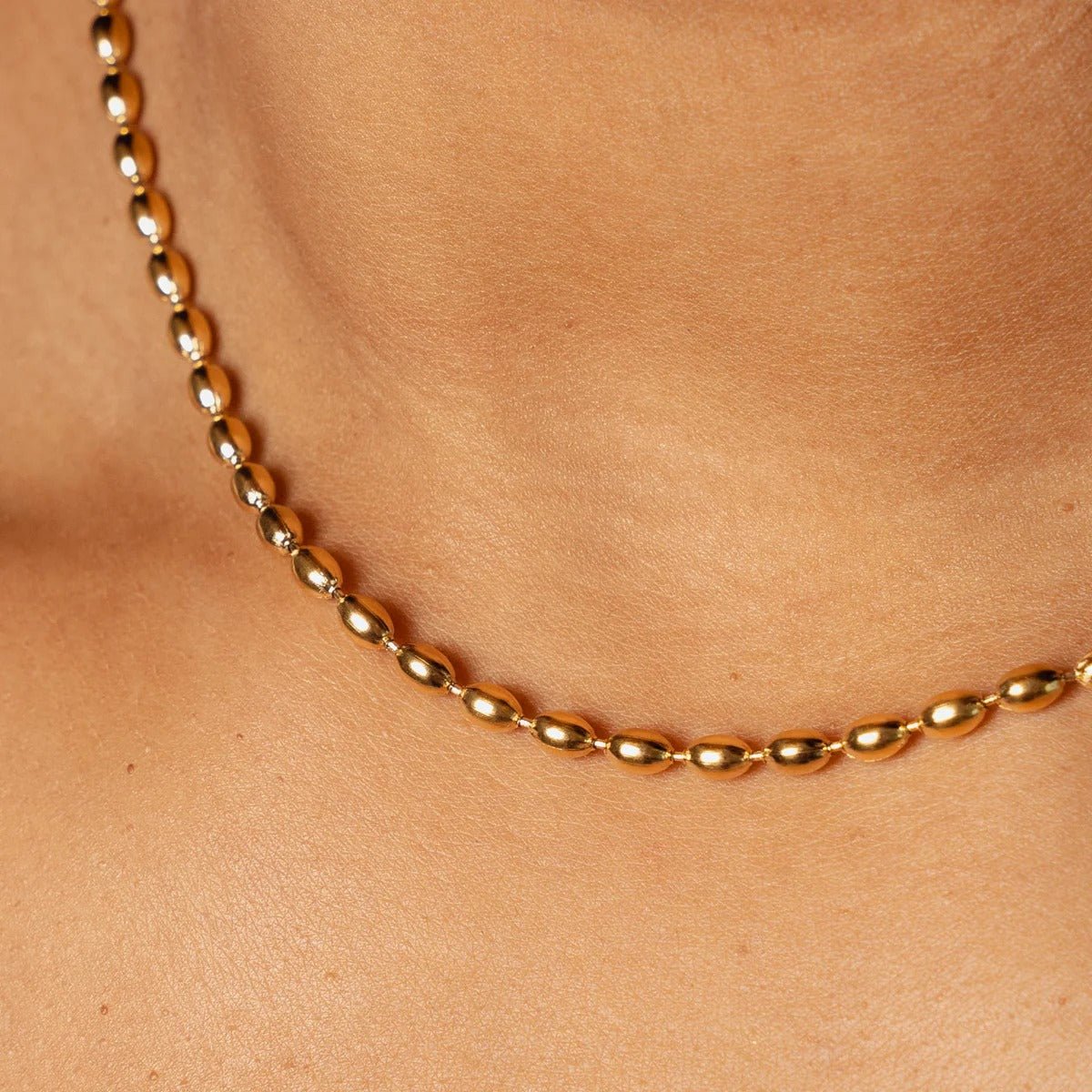 Colar Corrente Esferas Banhado em Ouro 18K - Murano Joias