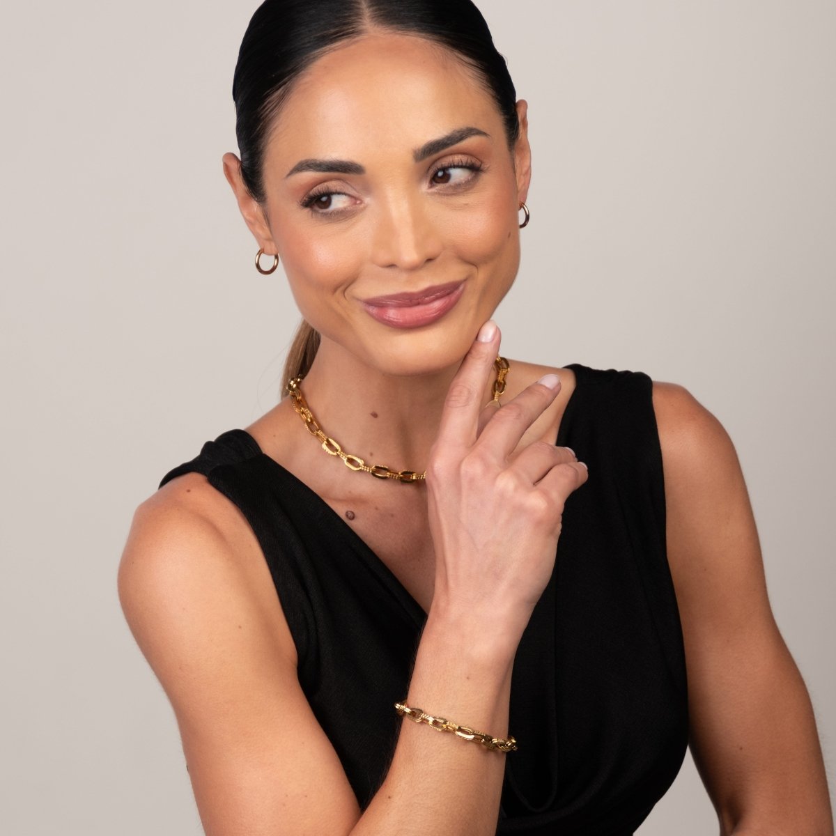 Colar Elos Chunky Banhado em Ouro 18k - Murano Joias