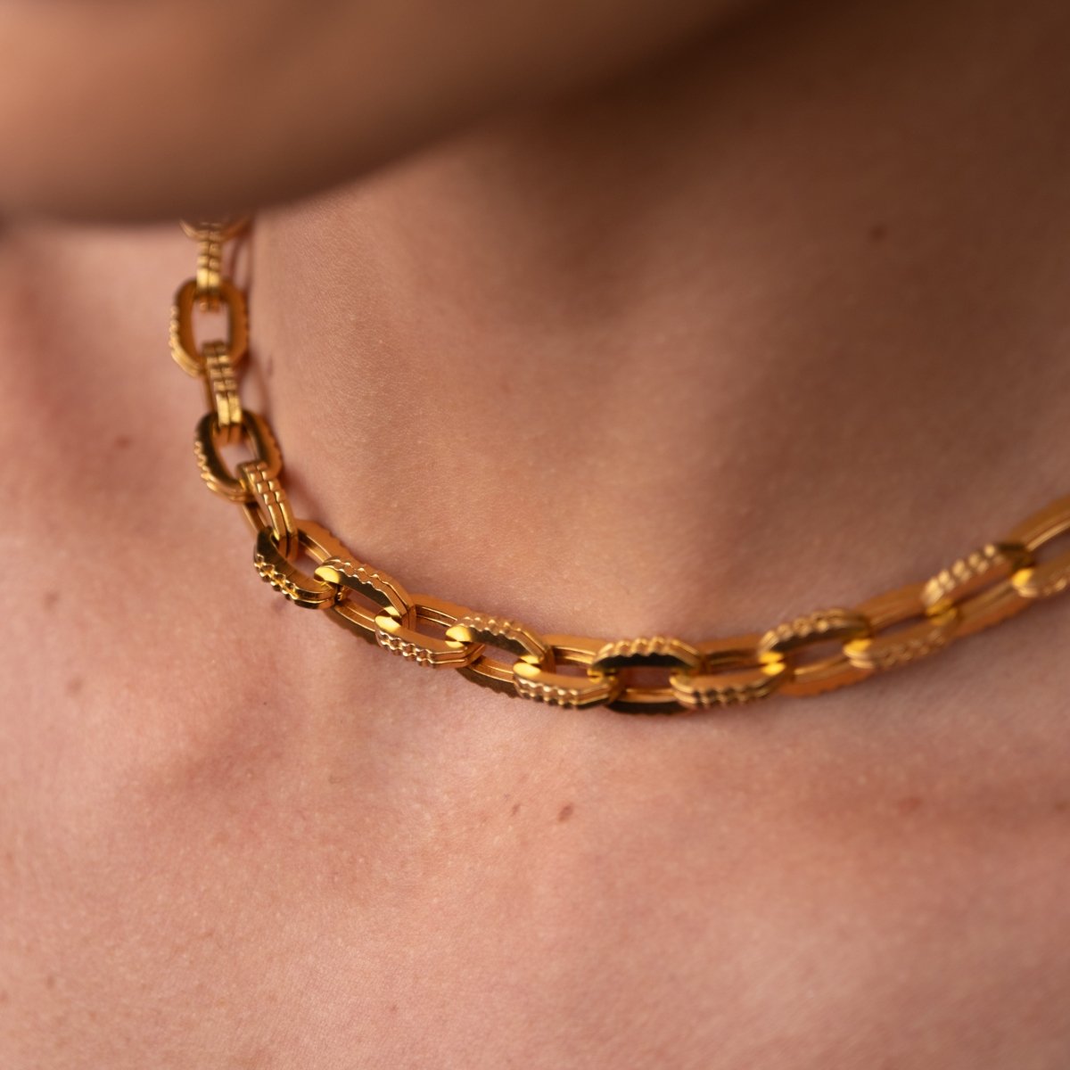 Colar Elos Chunky Banhado em Ouro 18k - Murano Joias