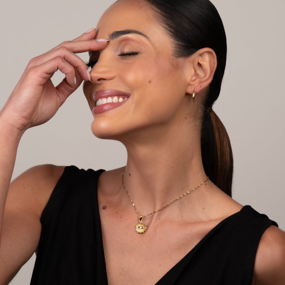 Colar Eye Banhado em Ouro 18K - Murano Joias