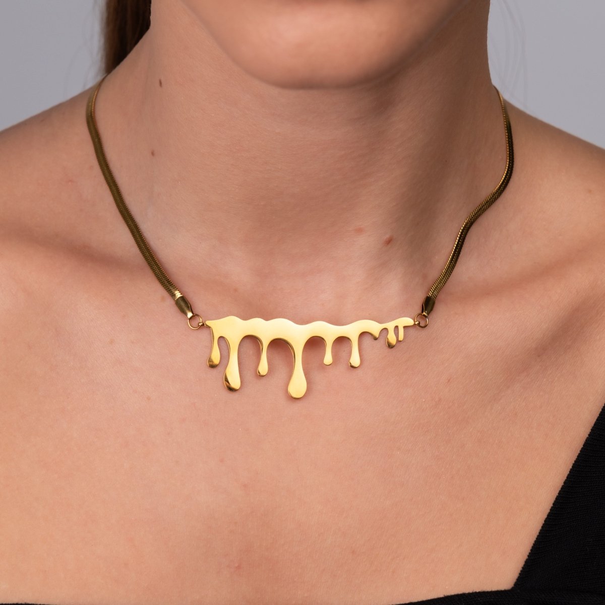 Colar Favo de Mel Minimalista Banhado em Ouro 18K - Murano Joias