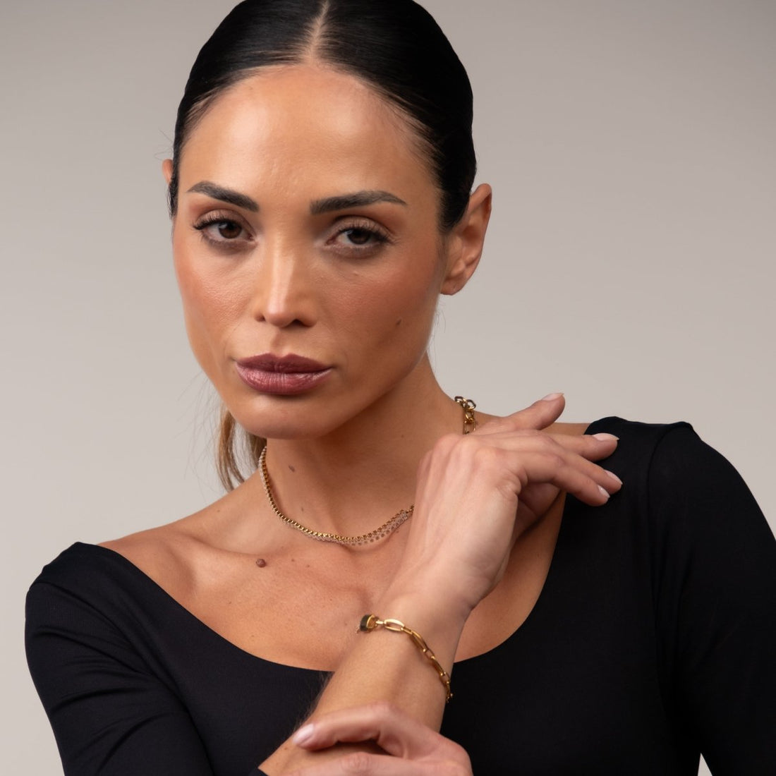 Colar Gargantilha Riviera Baguete Banhado em Ouro 18k - Murano Joias