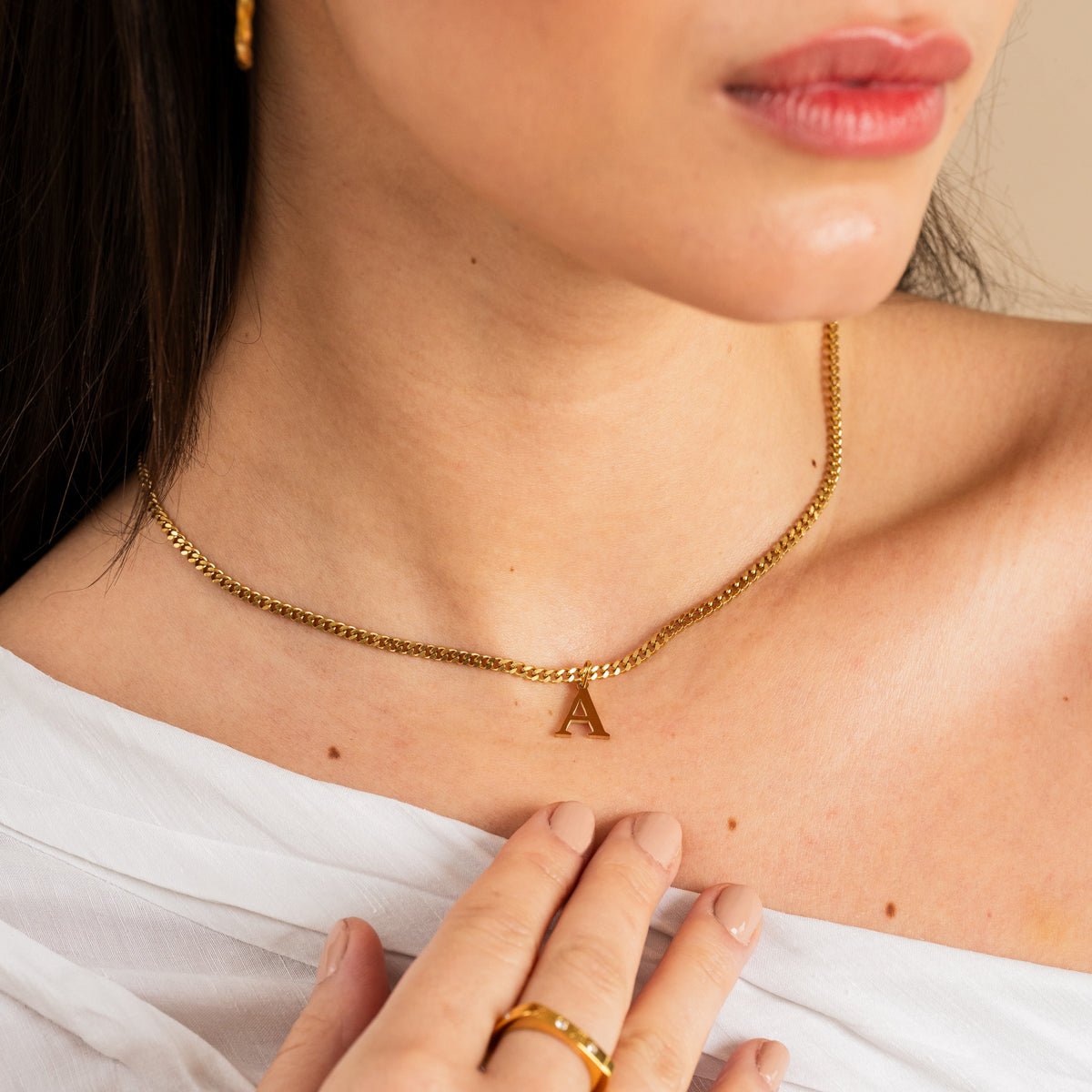 Colar Letra Inicial Chain Banhado em Ouro 18K - Murano Joias