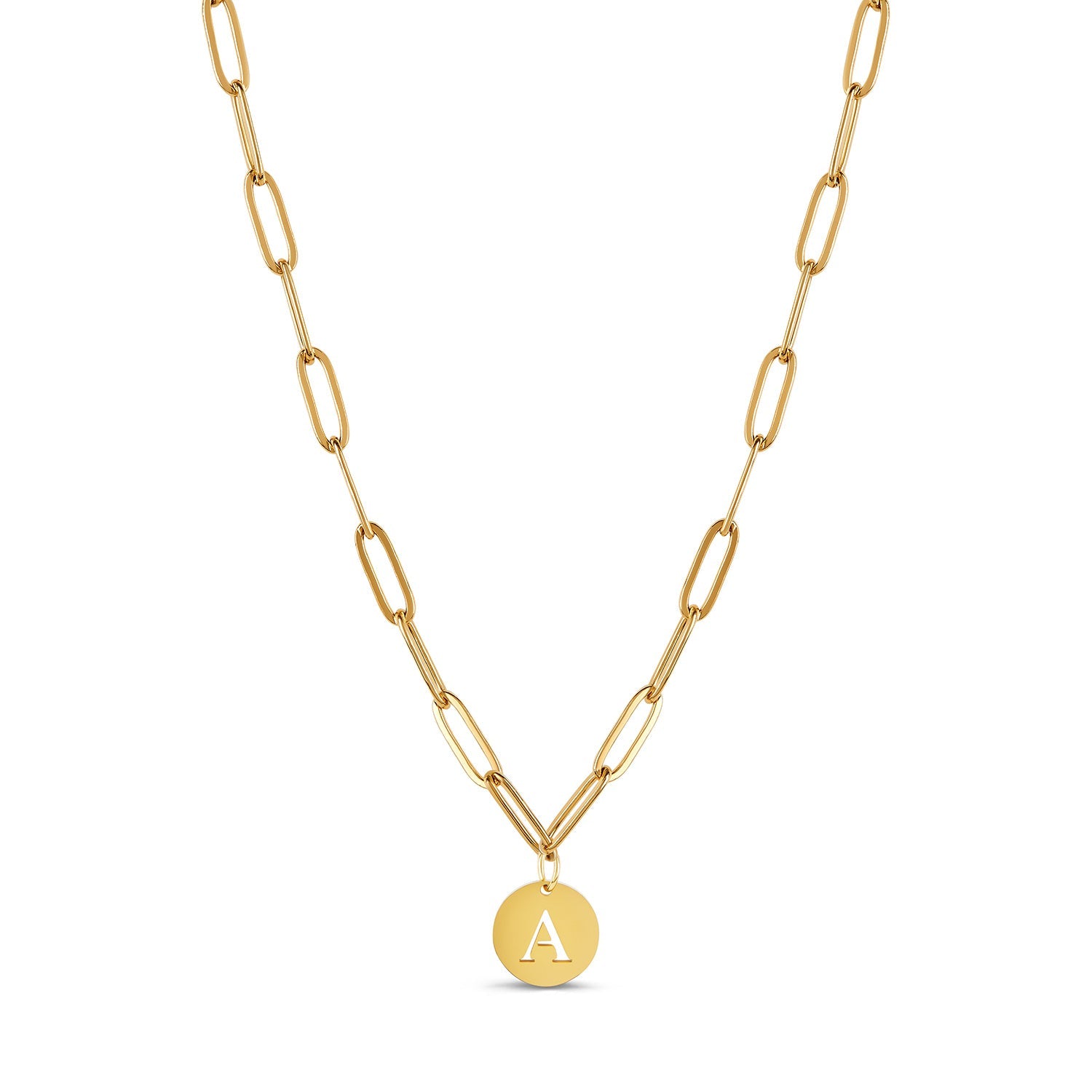 Colar Letra Inicial Clip Chain Banhado em Ouro 18K - Murano Joias