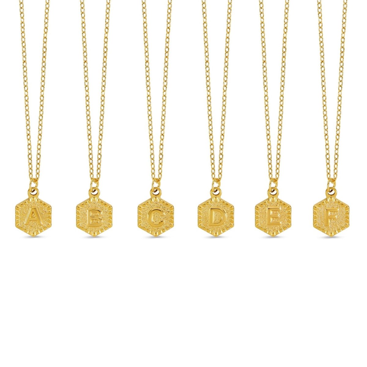 Colar Letra Inicial Hex Banhado em Ouro 18K - Murano Joias