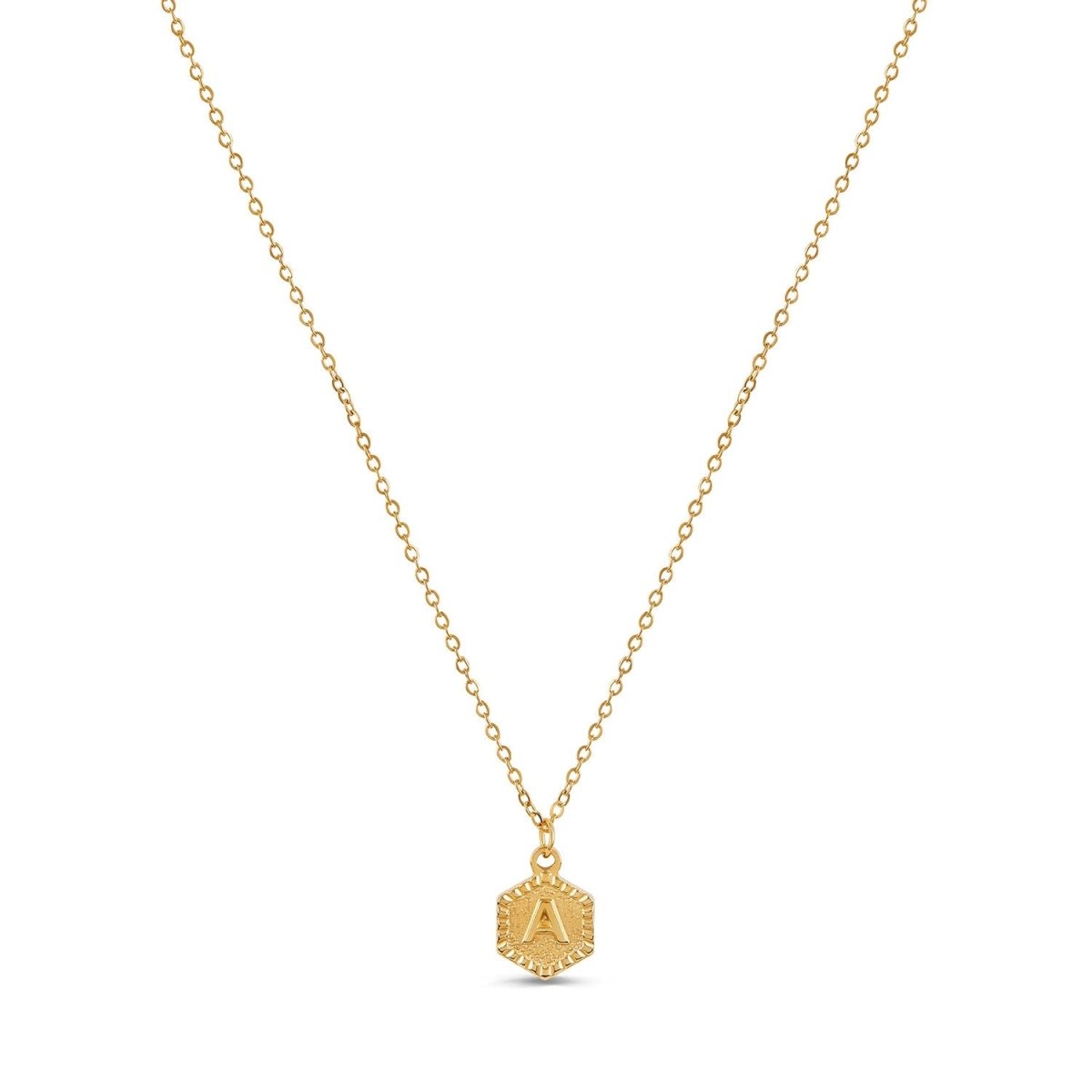 Colar Letra Inicial Hex Banhado em Ouro 18K - Murano Joias