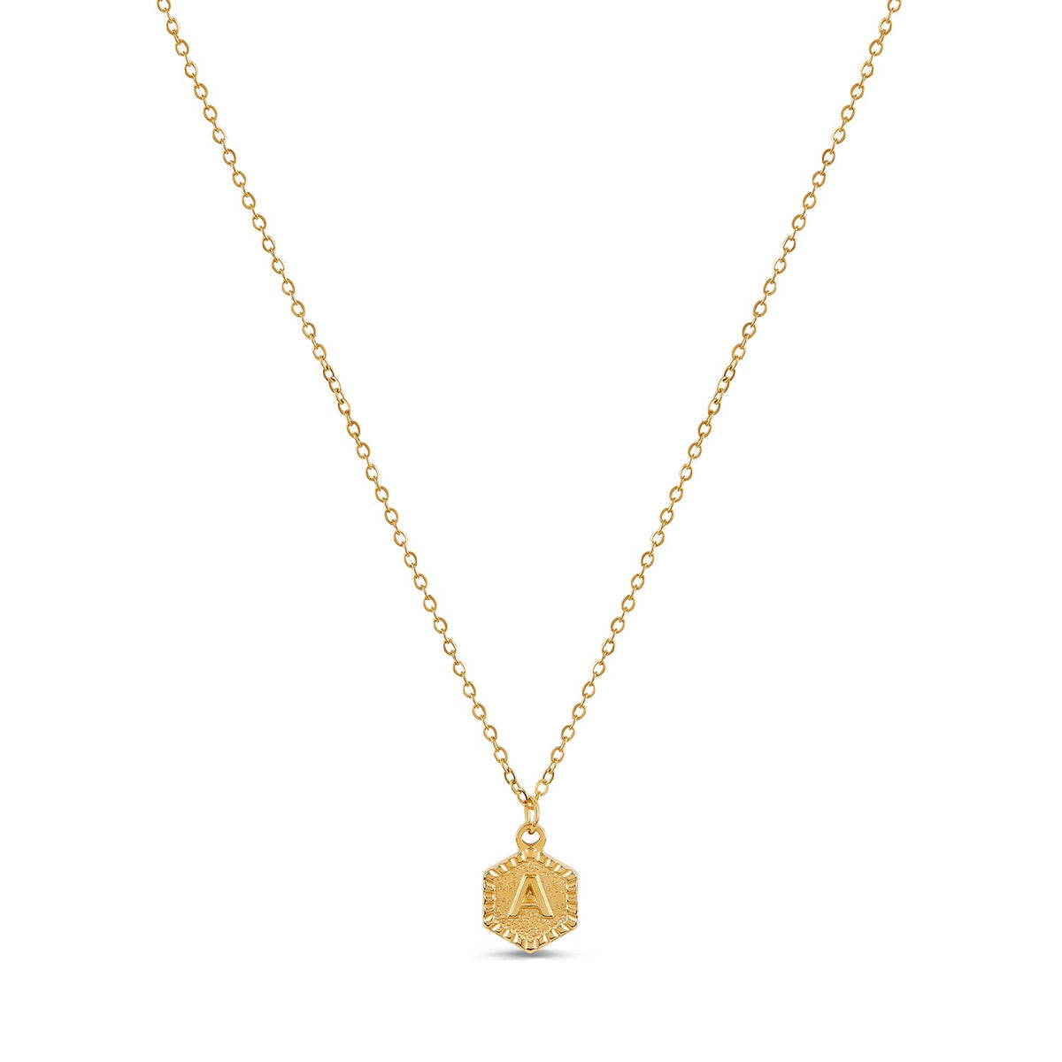 Colar Letra Inicial Hex Banhado em Ouro 18K - Murano Joias
