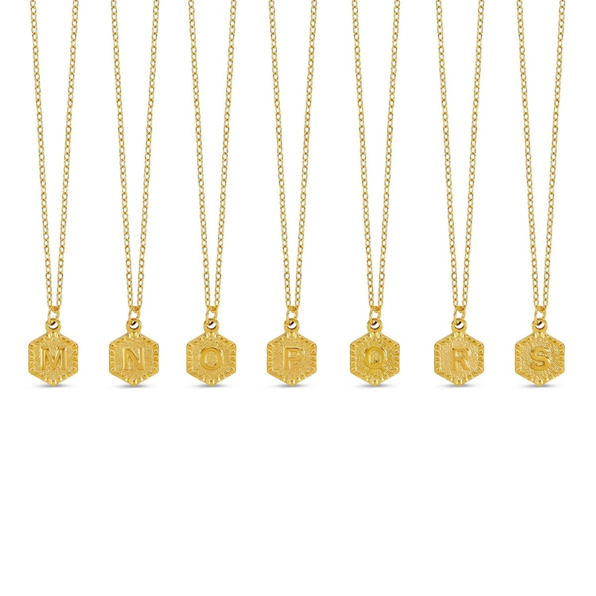 Colar Letra Inicial Hex Banhado em Ouro 18K - Murano Joias