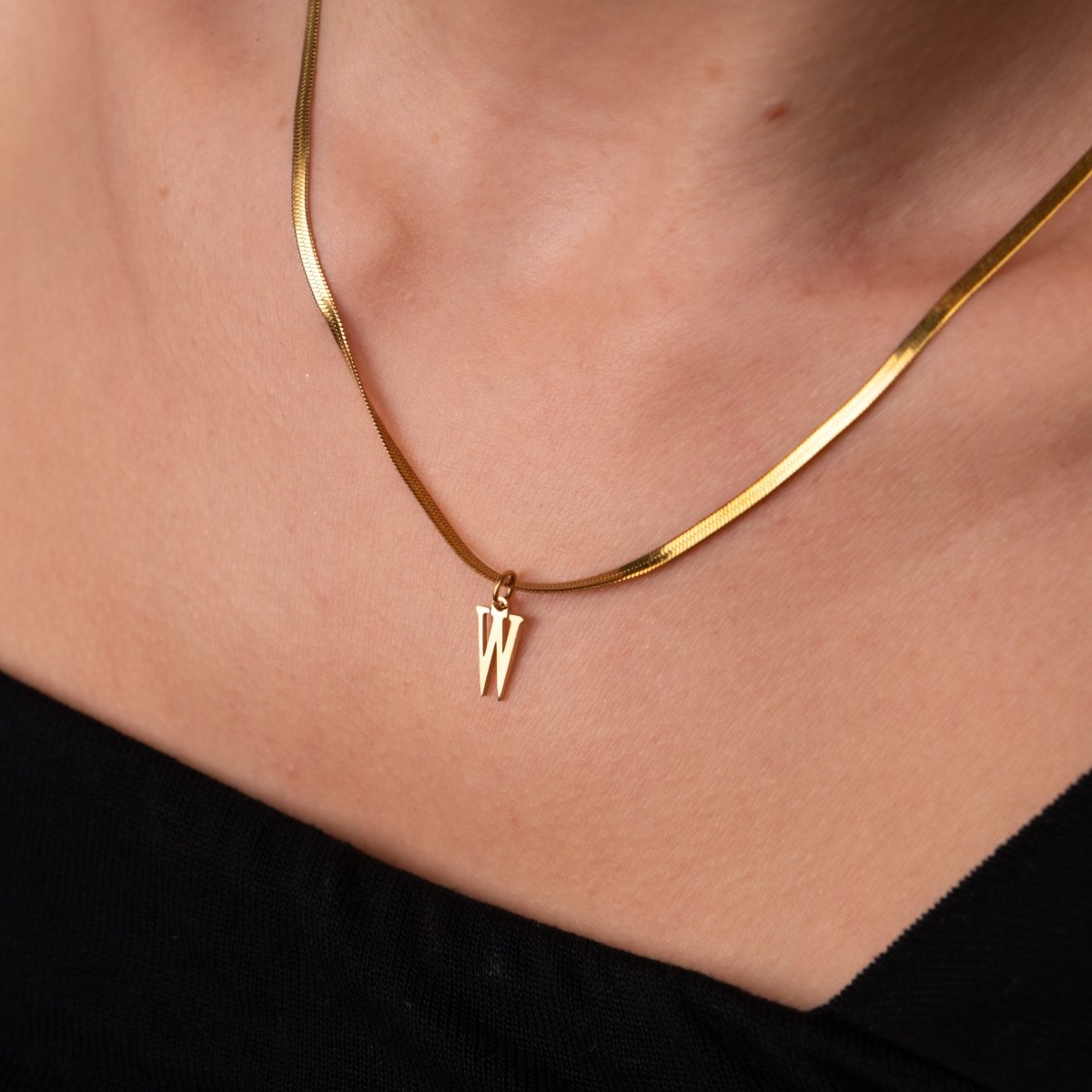 Colar Letra Inicial Malha Banhado em Ouro 18K - Murano Joias