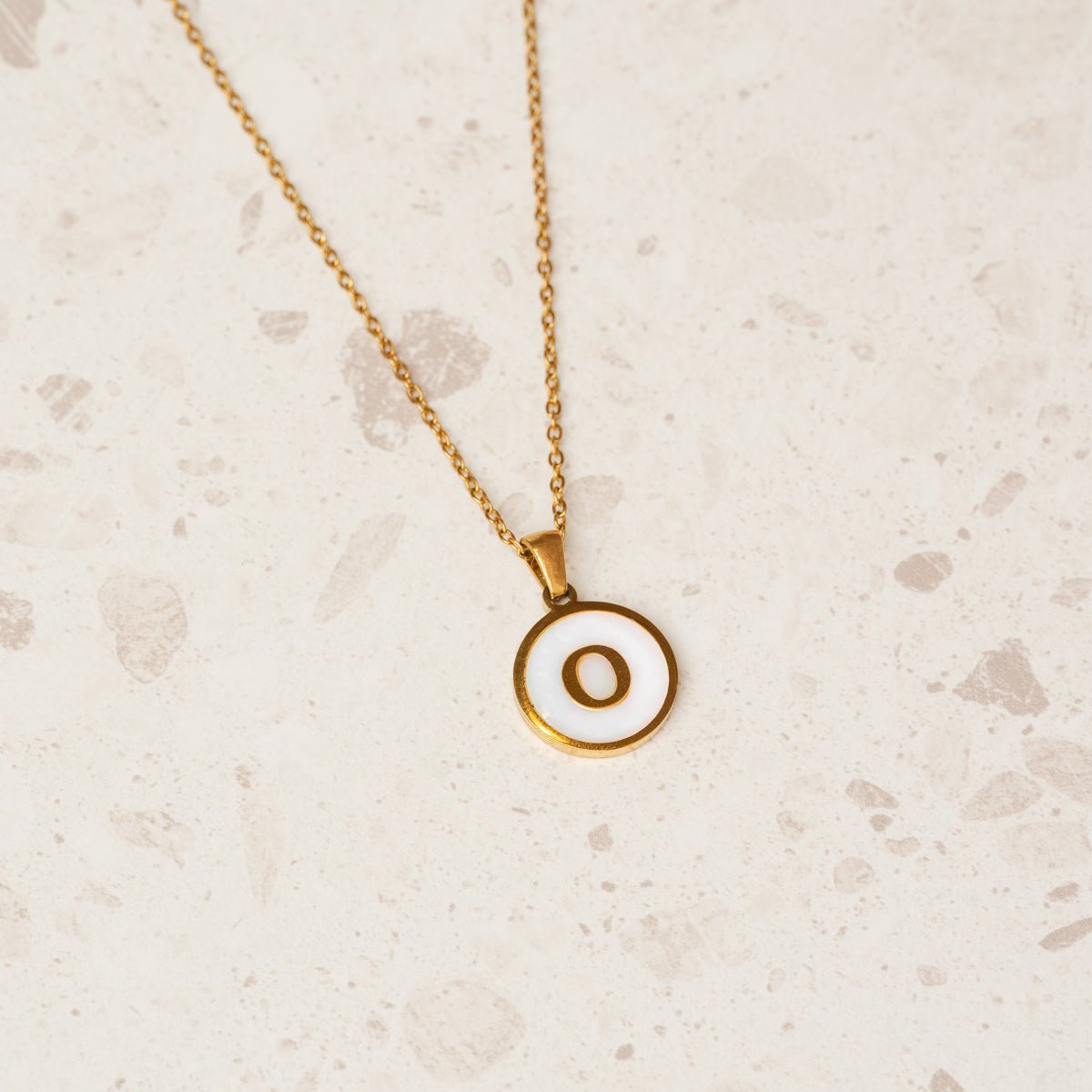 Colar Letra Inicial Marble Banhado em Ouro 18K - Murano Joias