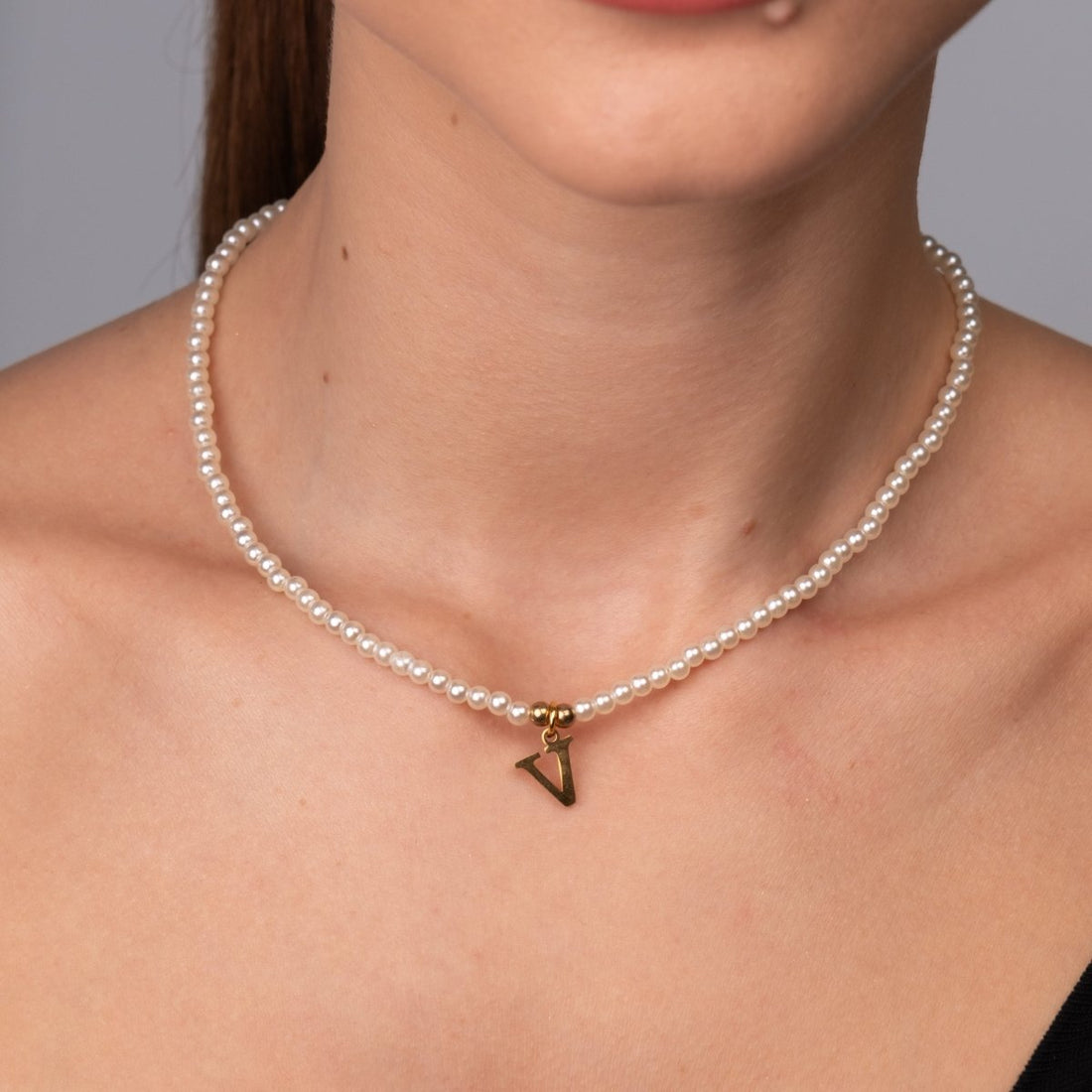 Colar Letra Inicial Pérola Banhado em Ouro 18K - Murano Joias