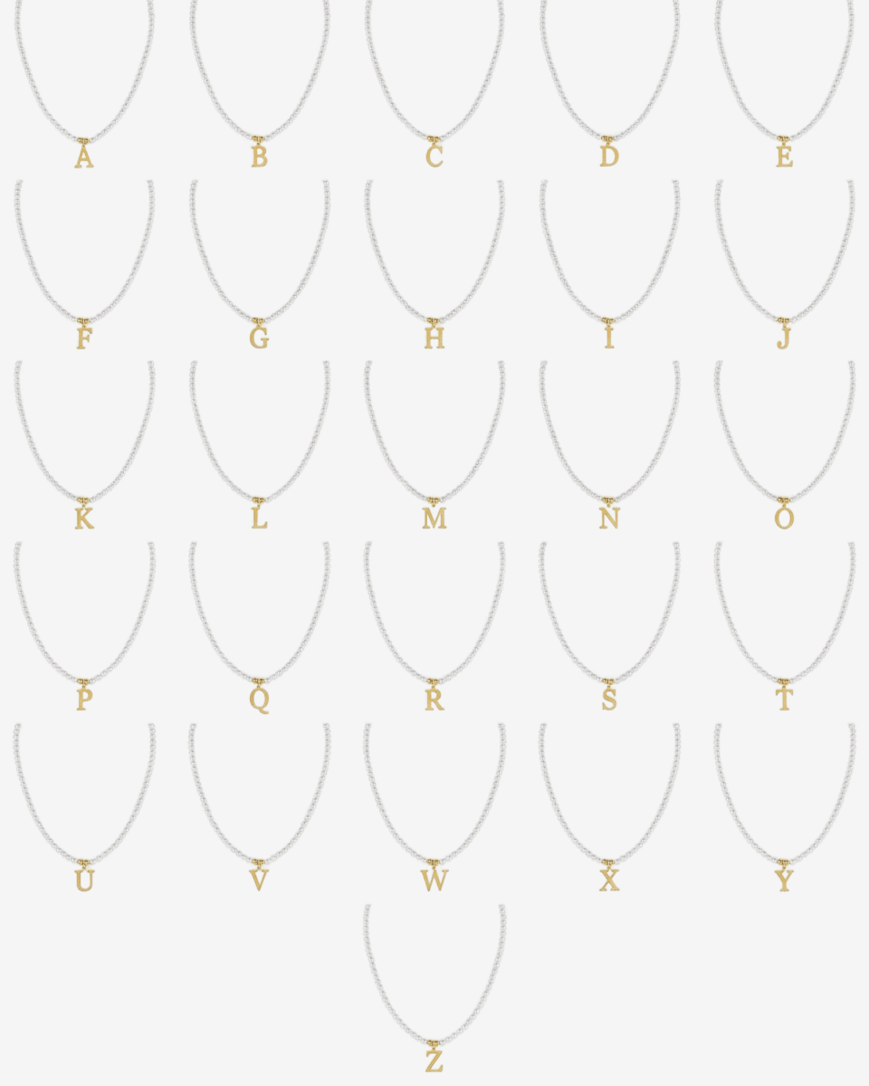 Colar Letra Inicial Pérola Banhado em Ouro 18K - Murano Joias