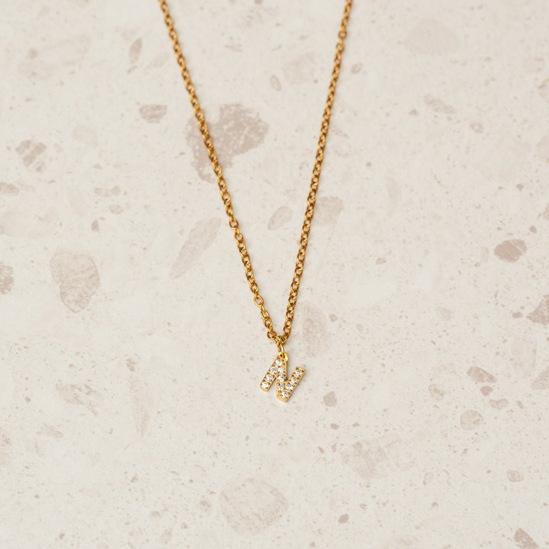 Colar Letra Inicial Stone Banhado em Ouro 18K - Murano Joias