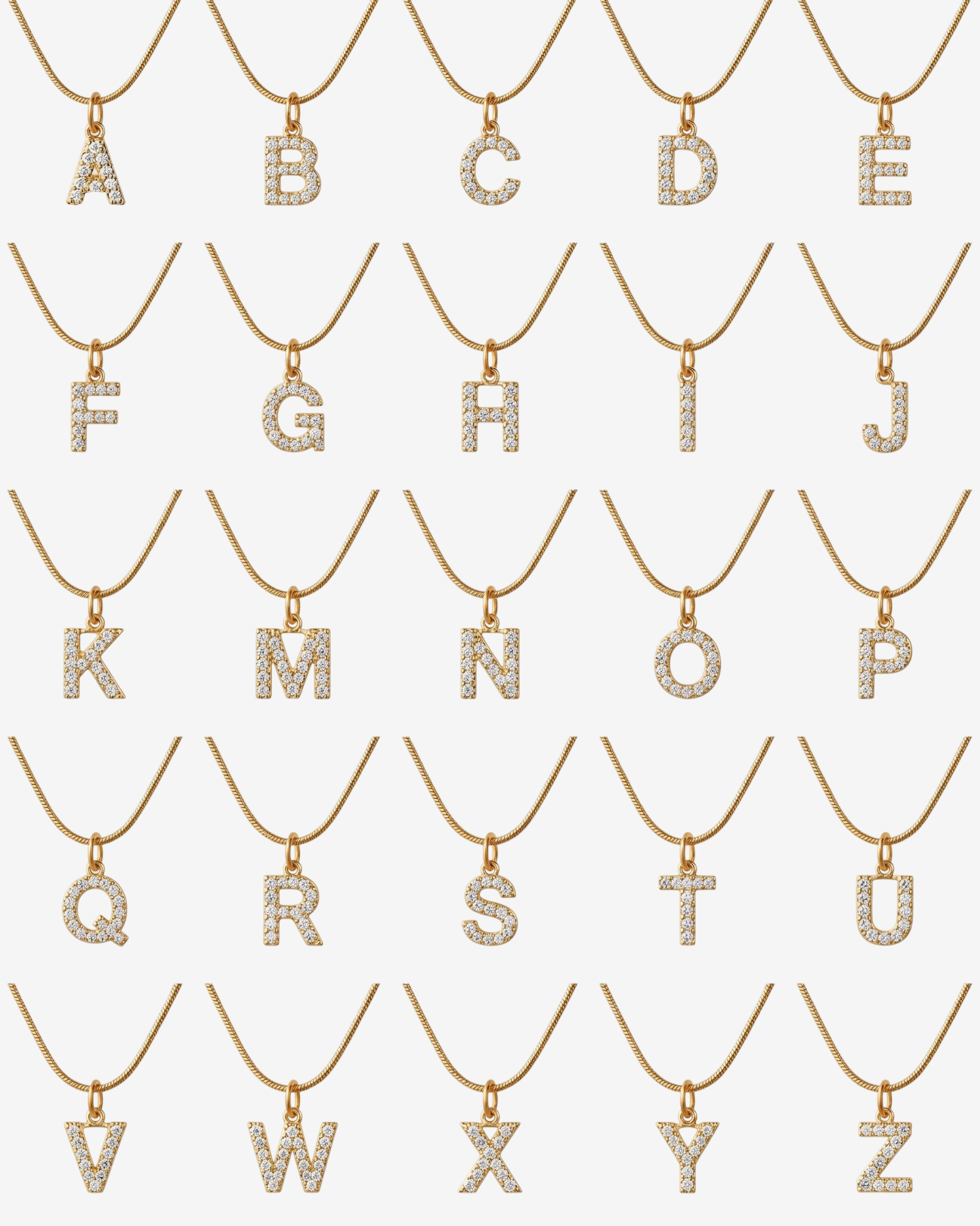 Colar Letra Inicial Zircônia Banhado em Ouro 18K - Murano Joias