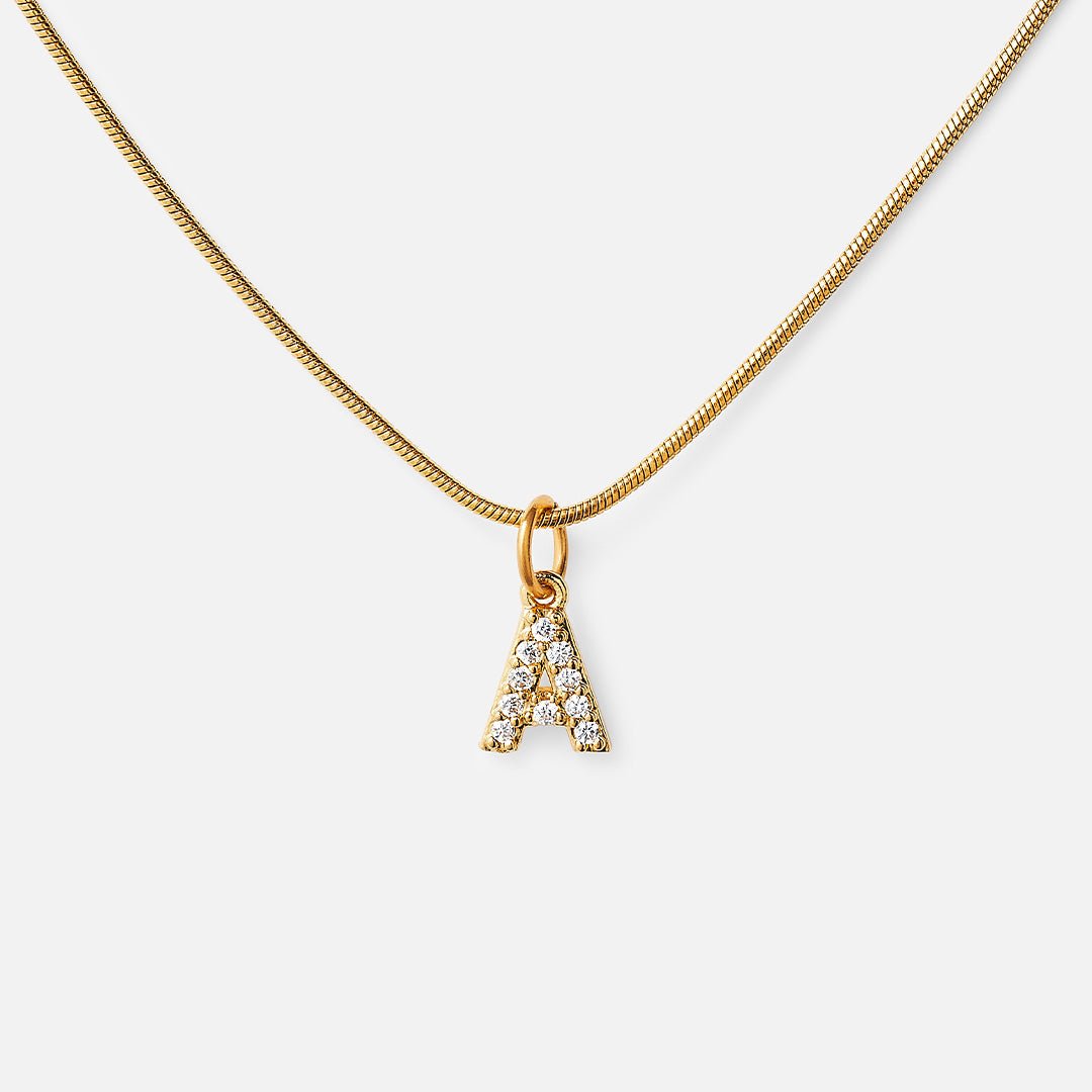 Colar Letra Inicial Zircônia Banhado em Ouro 18K - Murano Joias