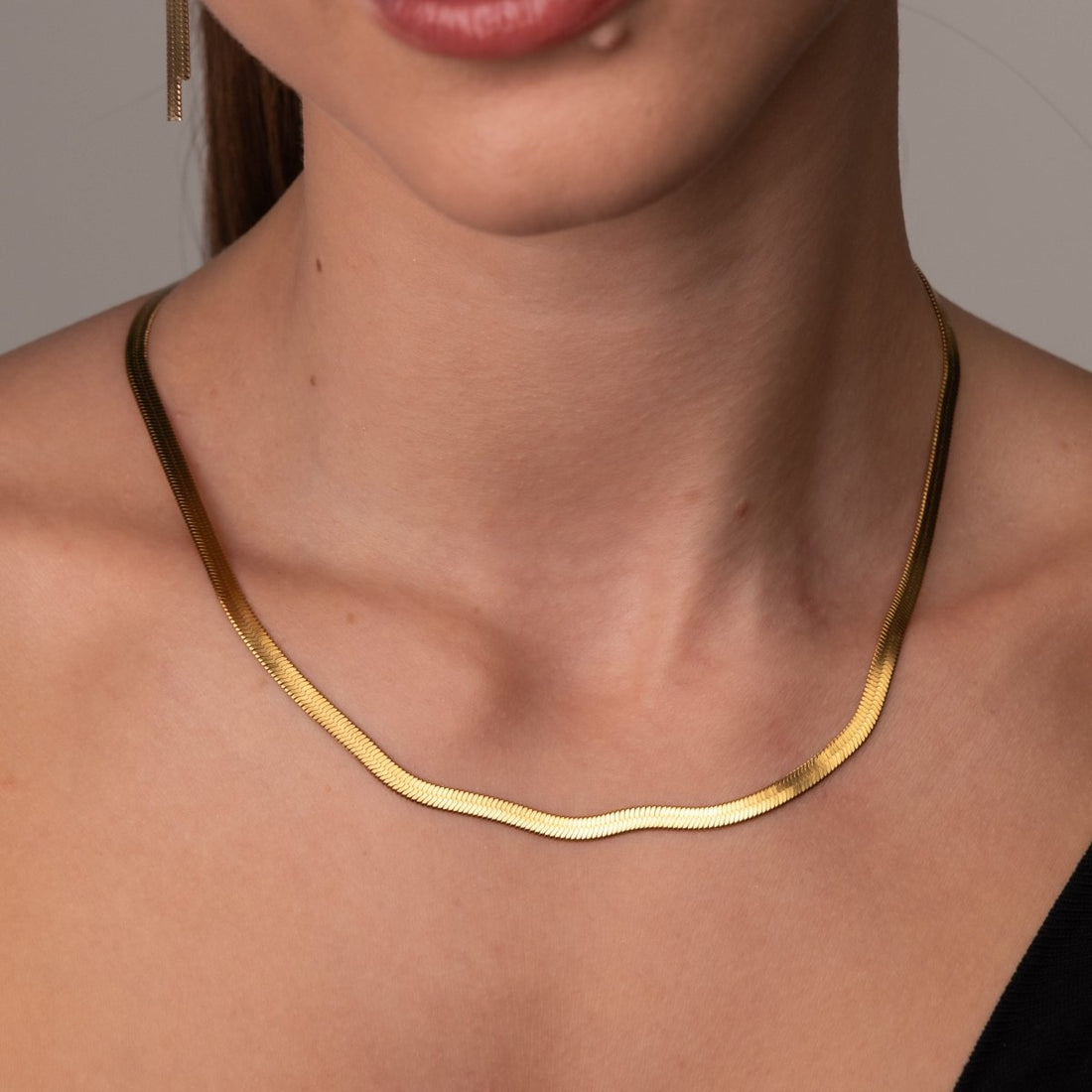 Colar Malha Snake Dourado Banhado em Ouro 18K - Murano Joias