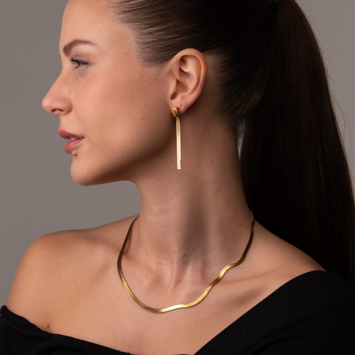 Colar Malha Snake Dourado Banhado em Ouro 18K - Murano Joias
