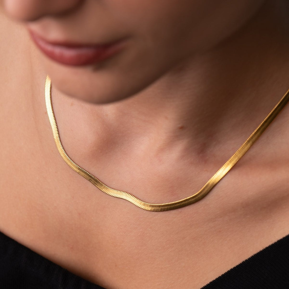 Colar Malha Snake Dourado Banhado em Ouro 18K - Murano Joias
