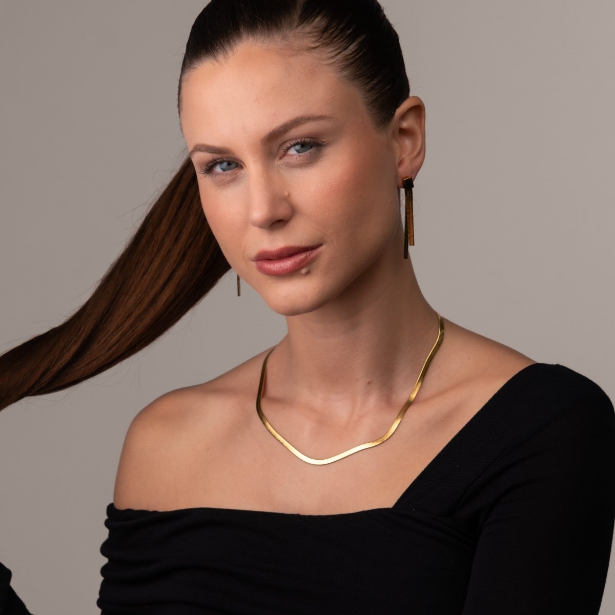 Colar Malha Snake Dourado Banhado em Ouro 18K - Murano Joias