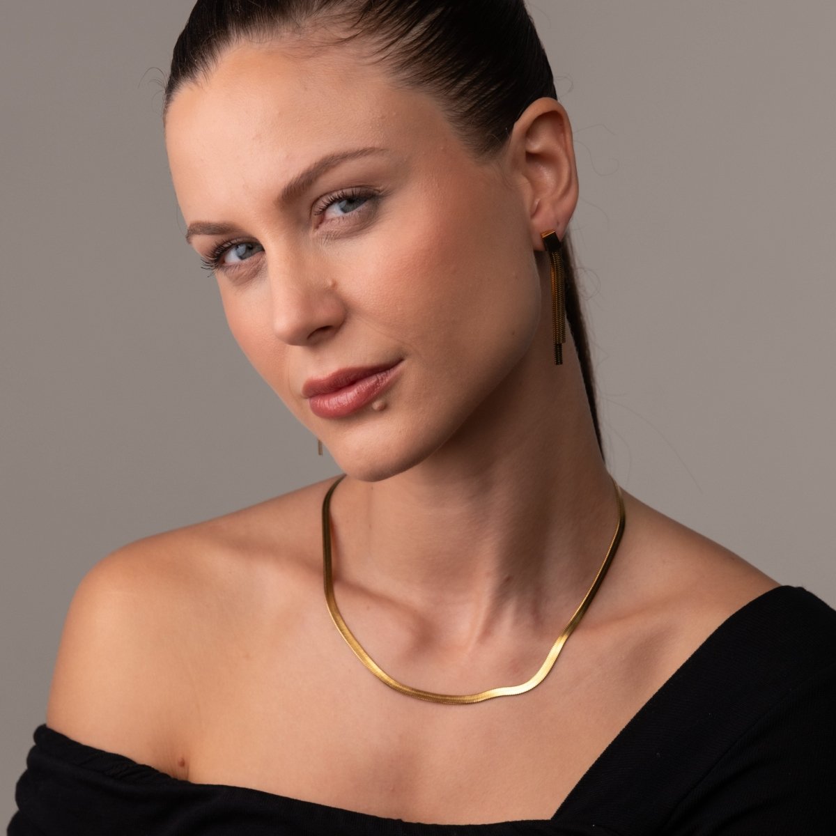 Colar Malha Snake Dourado Banhado em Ouro 18K - Murano Joias