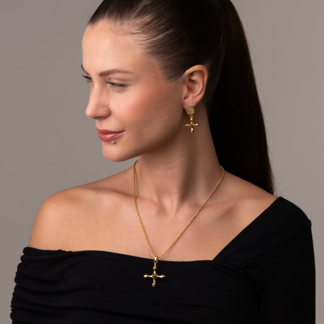 Colar Olho de Tigre Banhado em Ouro 18k - Murano Joias