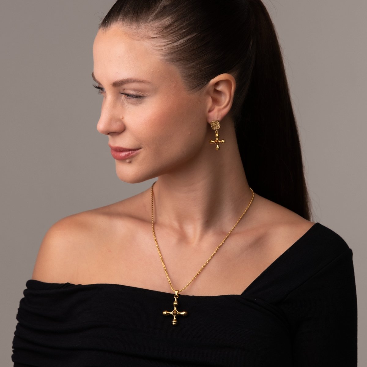 Colar Olho de Tigre Banhado em Ouro 18k - Murano Joias