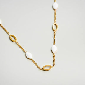 Colar Pingente Oval Angellica Banhado em Ouro 18K - Murano Joias