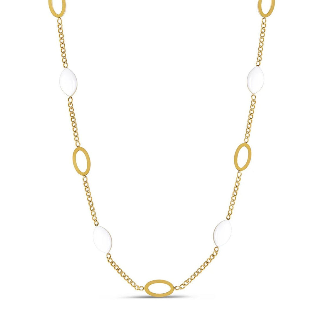 Colar Pingente Oval Angellica Banhado em Ouro 18K - Murano Joias