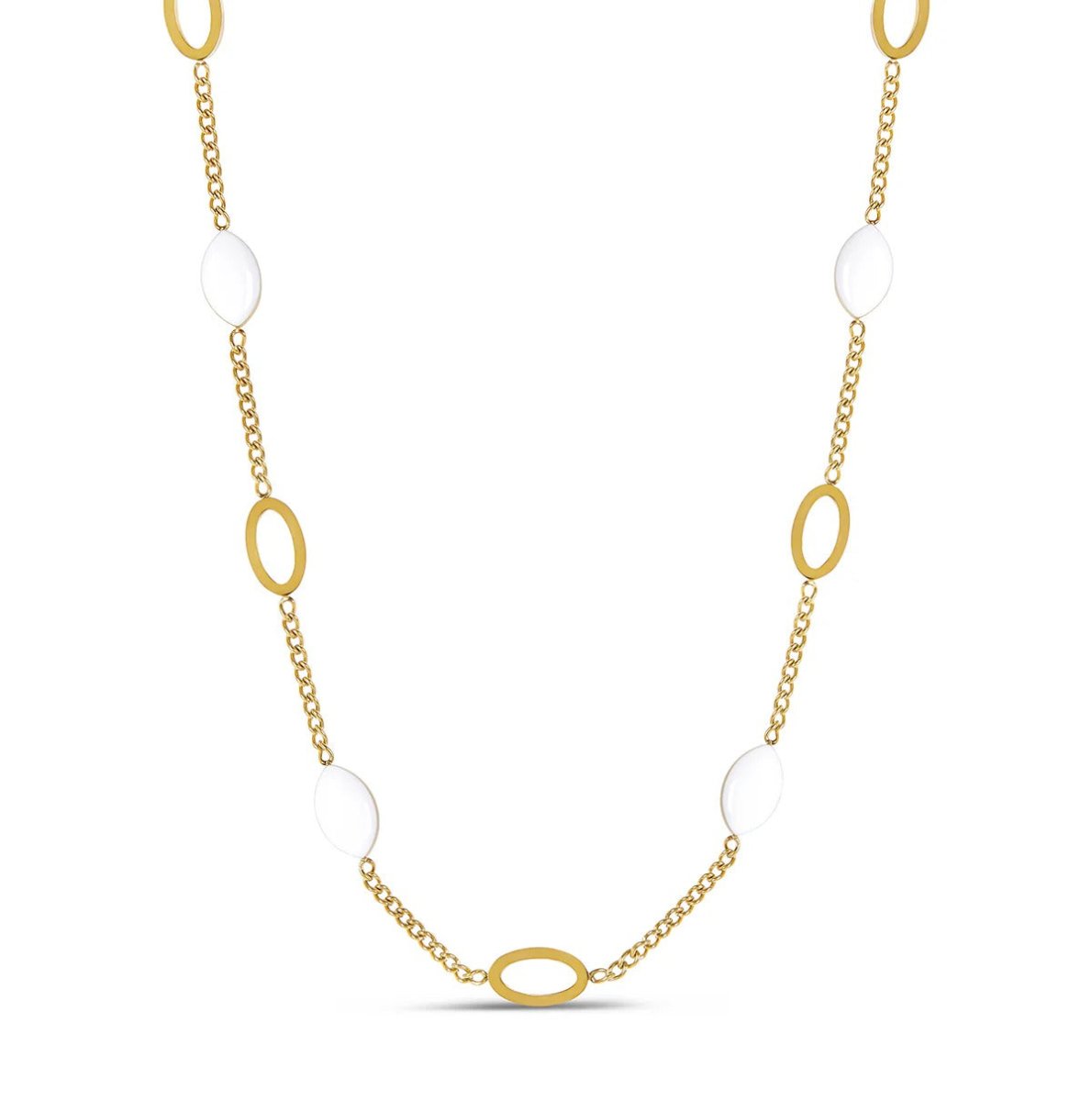 Colar Pingente Oval Angellica Banhado em Ouro 18K - Murano Joias