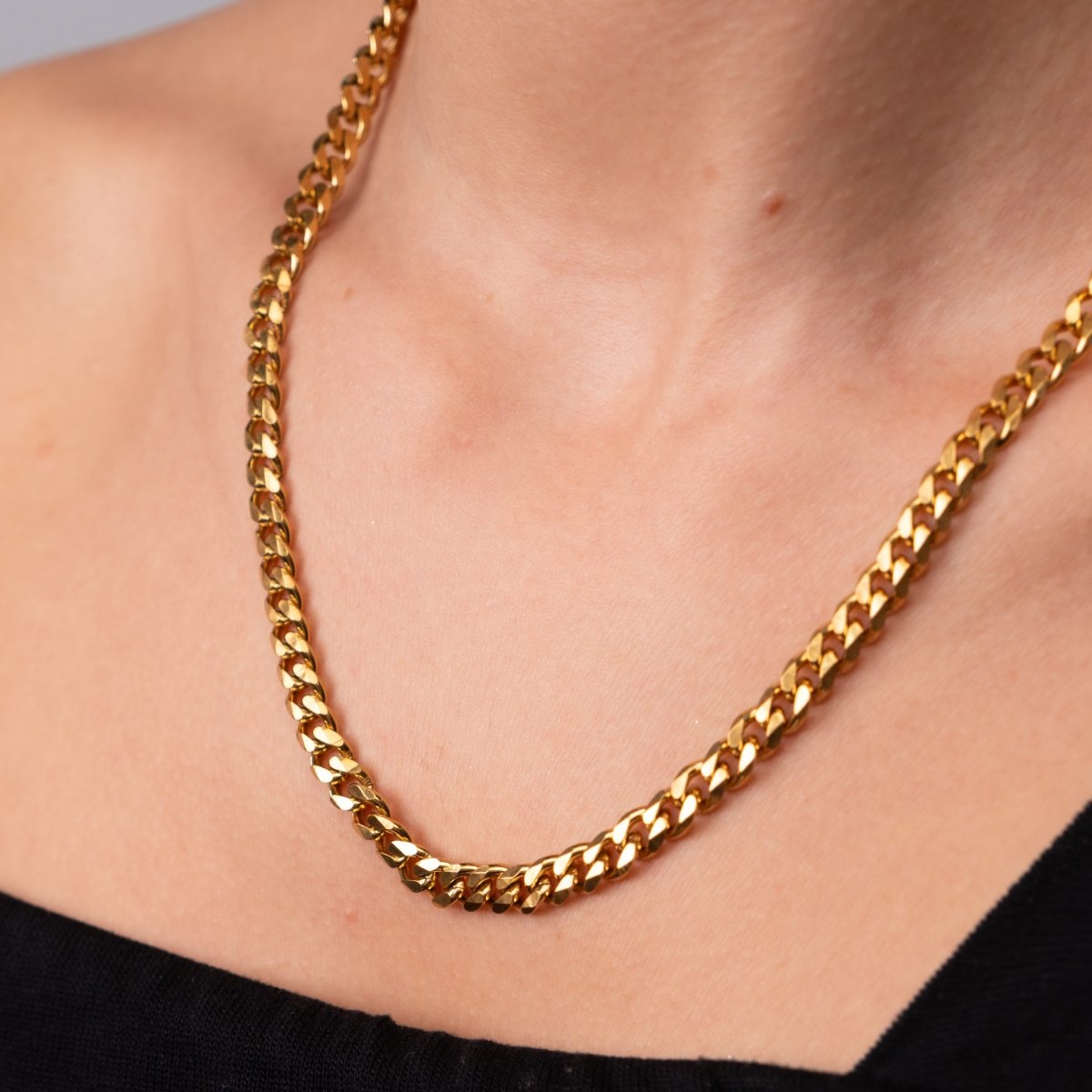 Colar Selenza Corrente Cubana Banhado em Ouro 18K - Murano Joias