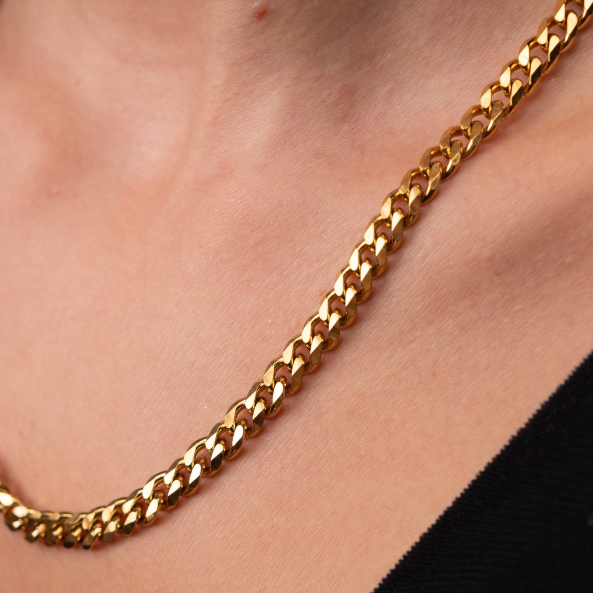Colar Selenza Corrente Cubana Banhado em Ouro 18K - Murano Joias