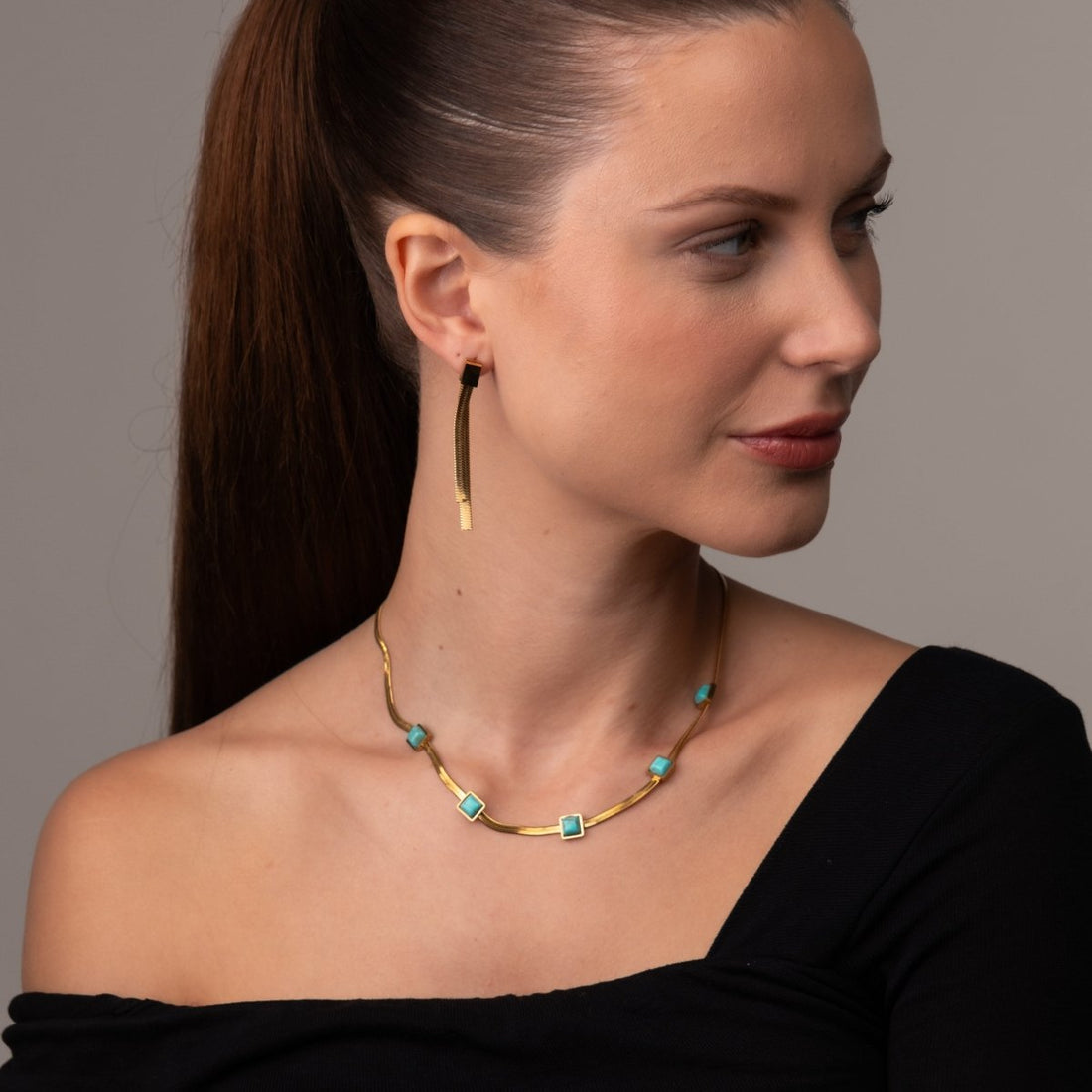 Colar Solstício Pingente Banhado em Ouro 18K - Murano Joias