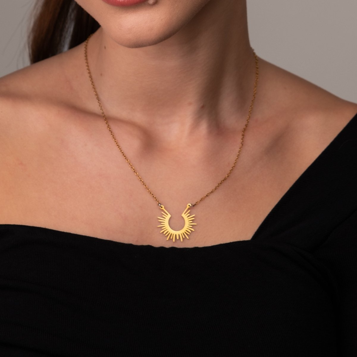 Colar Spike Pingente Banhado em Ouro 18K - Murano Joias