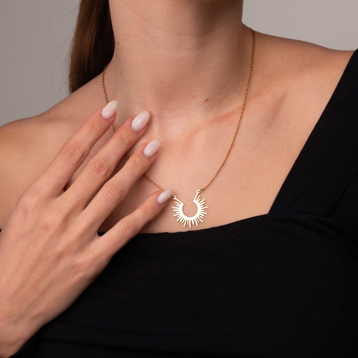Colar Spike Pingente Banhado em Ouro 18K - Murano Joias
