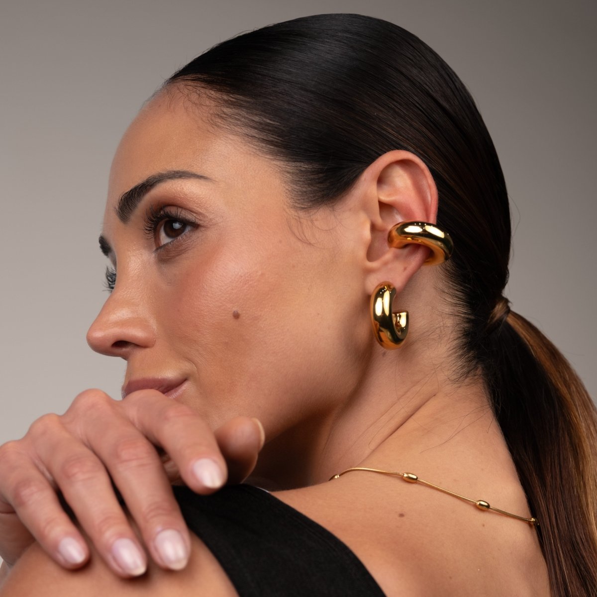 Ear Cuff Lola Chunky Banhado em Ouro 18K - Murano Joias