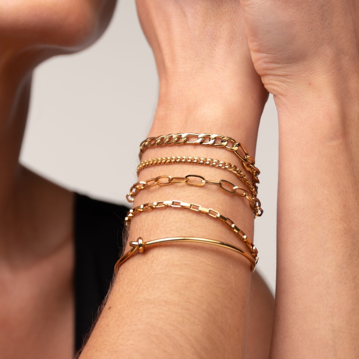 Kit Pulseiras Elegance & Bracelete Nó Banhado em Ouro 18K - Murano Joias