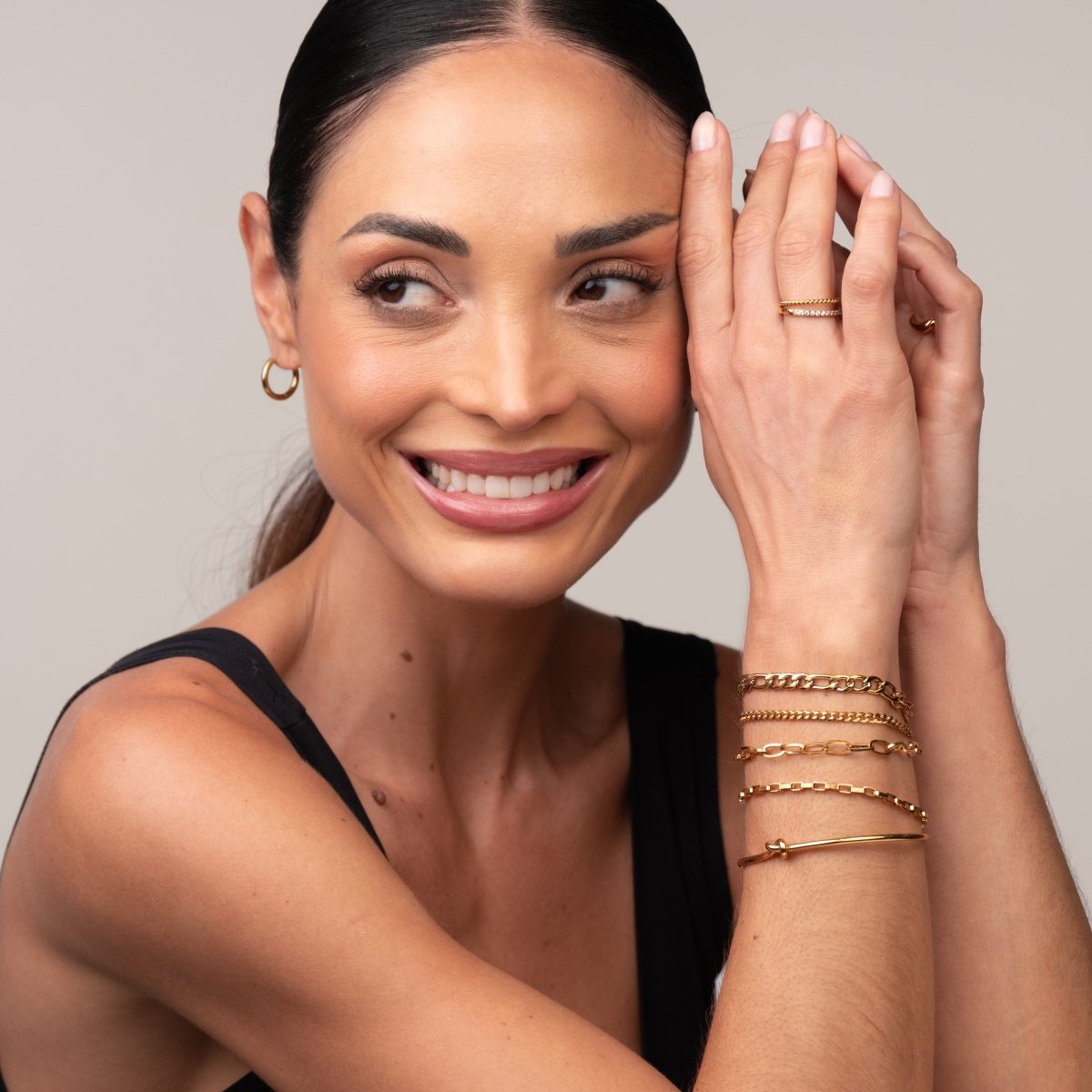 Kit Pulseiras Elegance & Bracelete Nó Banhado em Ouro 18K - Murano Joias