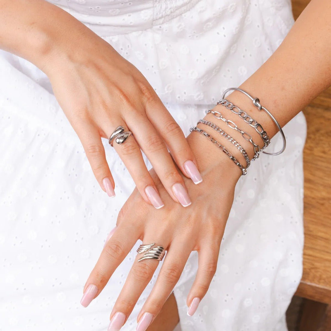 Kit Pulseiras Elegance & Bracelete Nó - Prata - Murano Joias