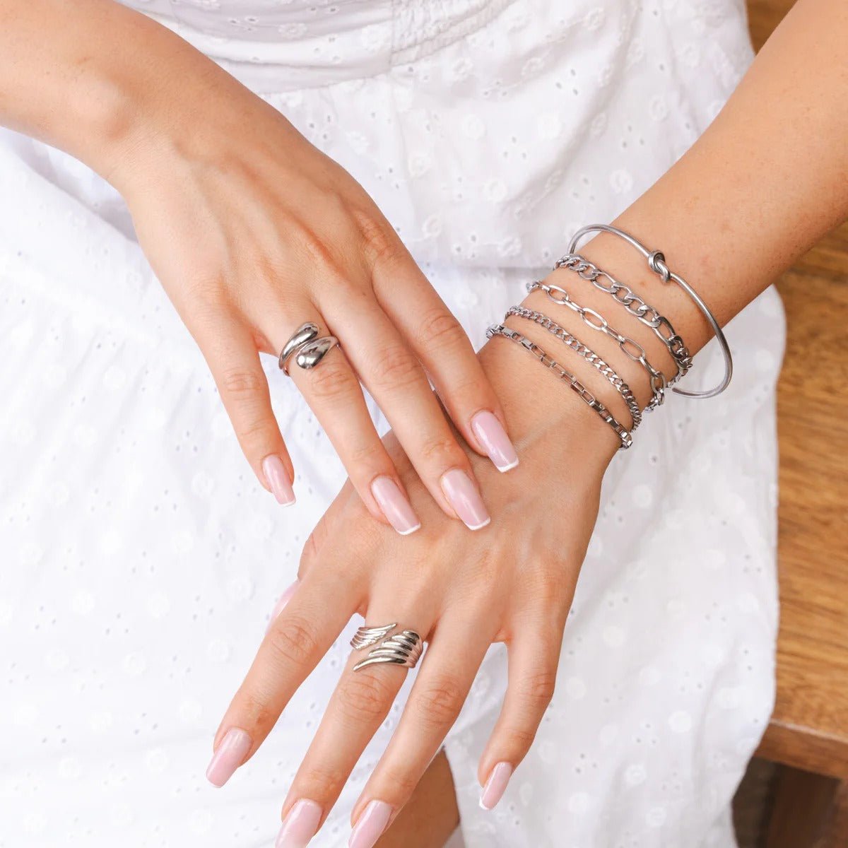 Kit Pulseiras Elegance & Bracelete Nó - Prata - Murano Joias