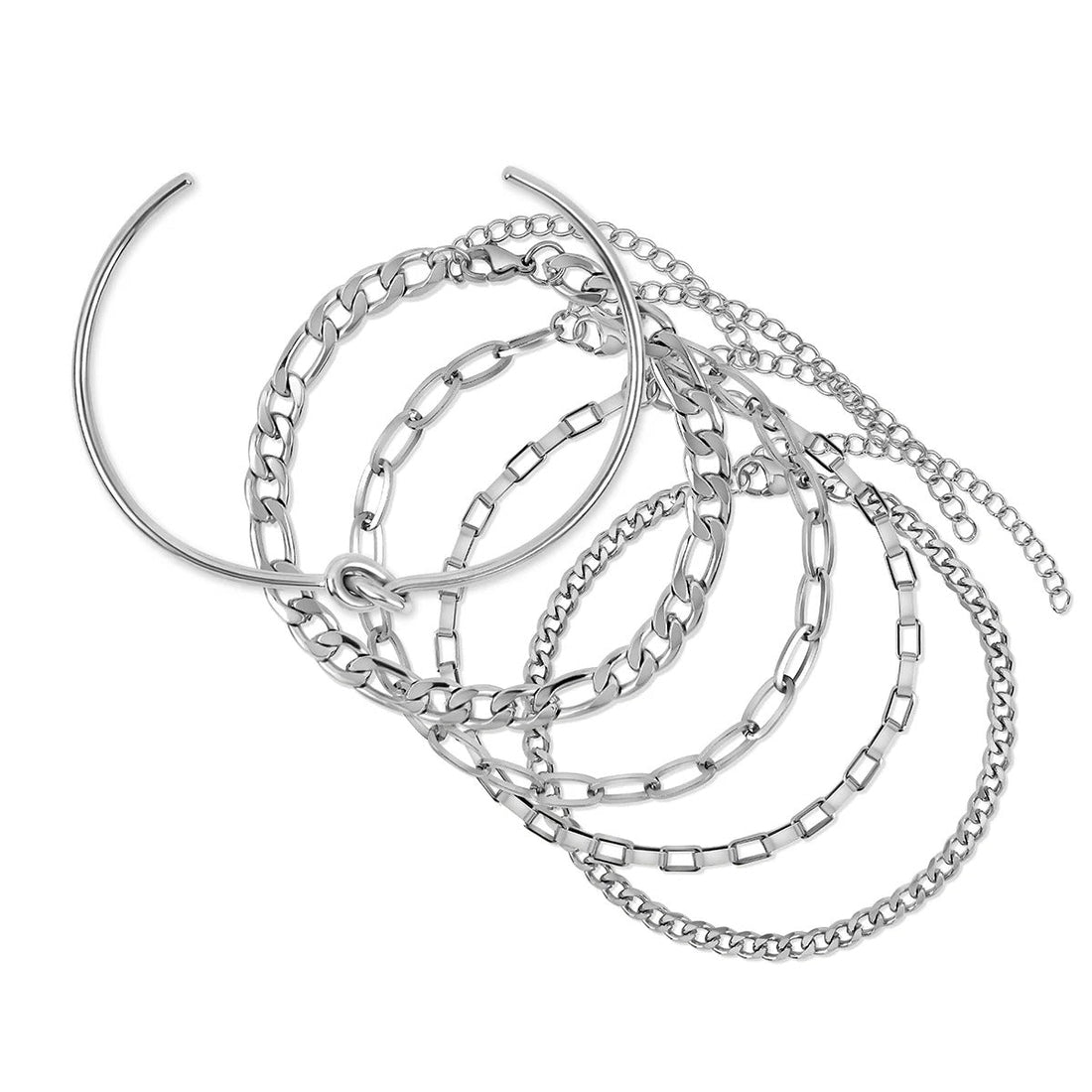 Kit Pulseiras Elegance & Bracelete Nó - Prata - Murano Joias
