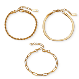 Kit Pulseiras Essential Banhado em Ouro 18K - Murano Joias